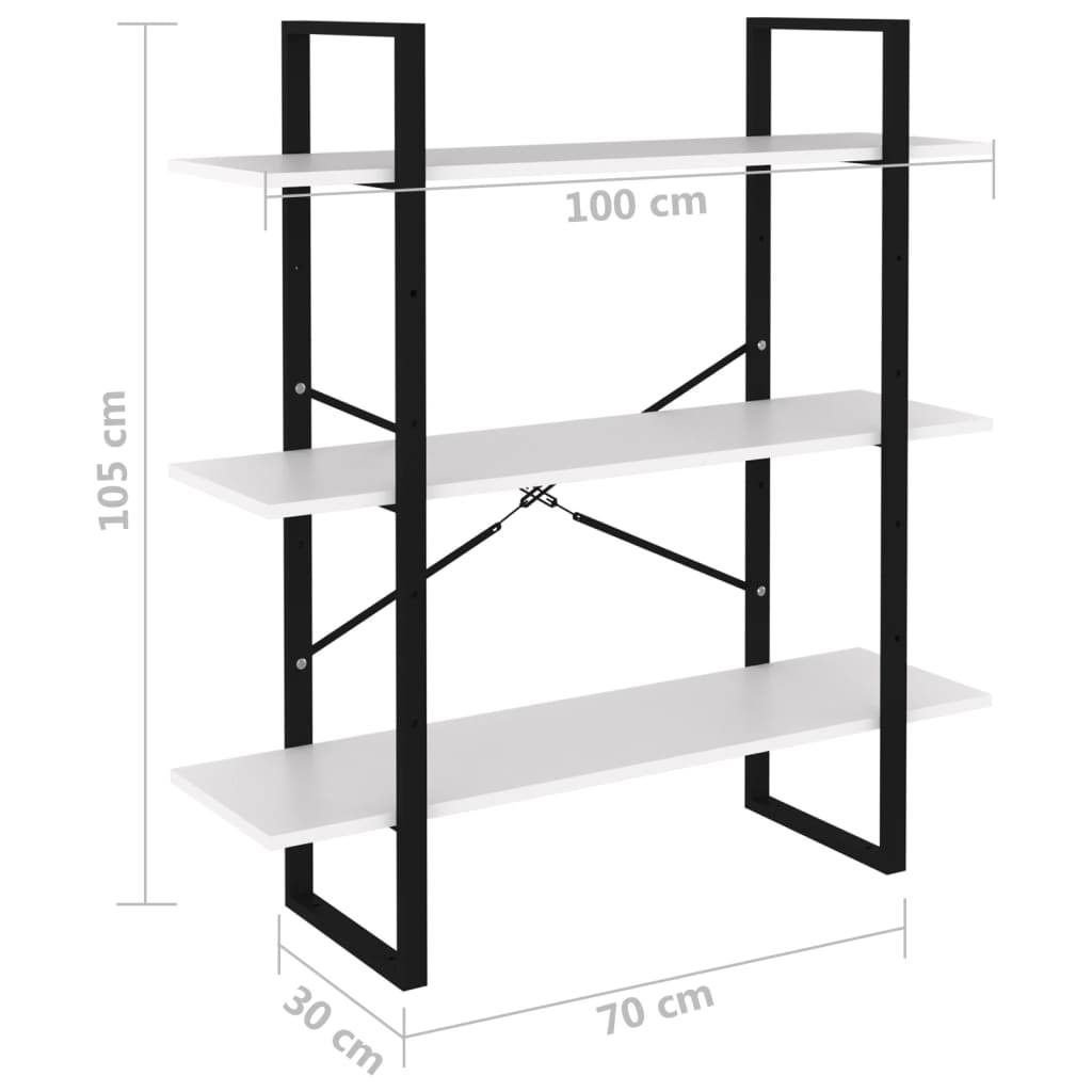 Libreria Bianca 100x30x105 cm in Legno Multistrato cod mxl 5760