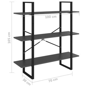 Libreria Grigia 100x30x105 cm in Truciolato cod mxl 16139