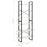 Scaffale Alto Bianco 100x30x210 cm in Legno Massello di Pino cod mxl 18976