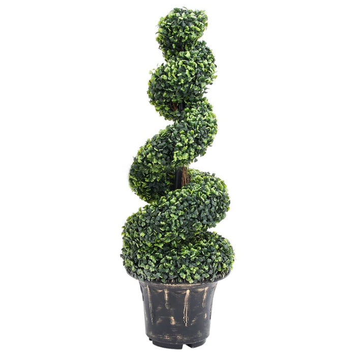 Pianta di Bosso Artificiale a Spirale con Vaso Verde 100 cm cod mxl 66337