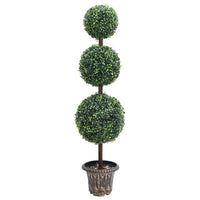 Pianta di Bosso Artificiale a Sfera con Vaso Verde 118 cm 336511