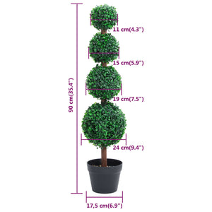 Pianta di Bosso Artificiale a Sfera con Vaso Verde 90 cm 336512