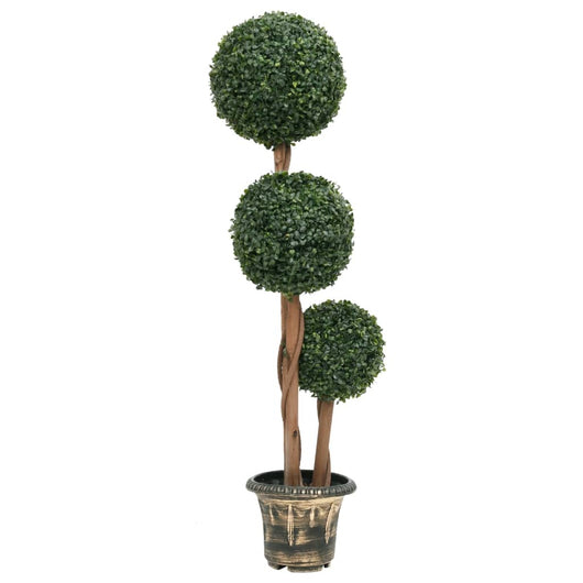 Pianta di Bosso Artificiale a Sfera con Vaso Verde 119 cm 336514