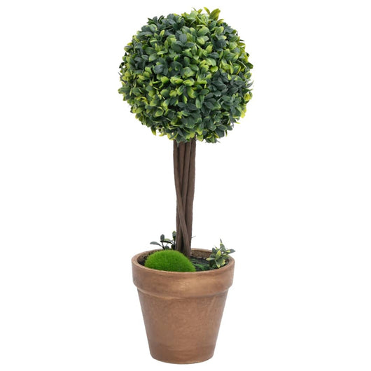 Piante di Bosso Artificiale 2 pz a Sfera con Vaso Verde 56 cm 336517