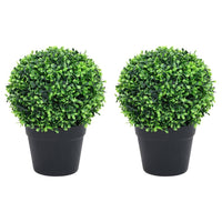 Piante di Bosso Artificiale 2 pz a Sfera con Vaso Verde 37 cm cod mxl 66348