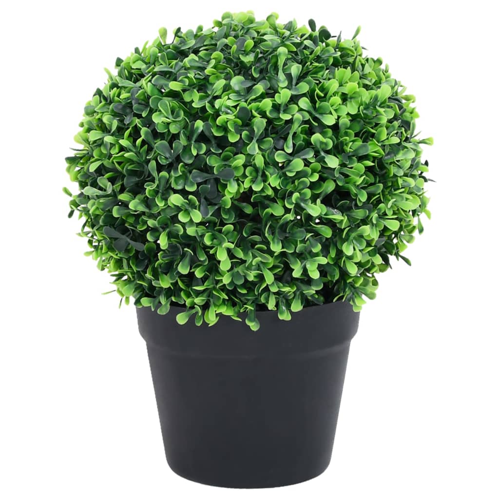 Piante di Bosso Artificiale 2 pz a Sfera con Vaso Verde 37 cm cod mxl 66348