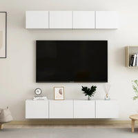 Mobili TV 4 pz Bianchi 80x30x30 cm in Legno Multistrato cod mxl 33971