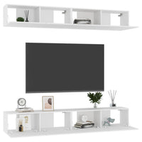 Mobili TV 4 pz Bianchi 100x30x30 cm in Truciolato 3074452