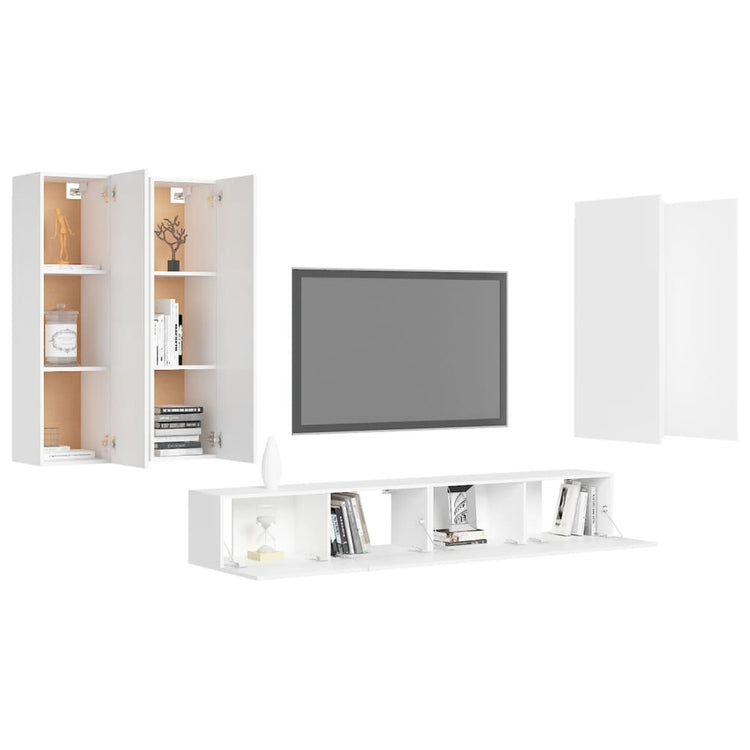 Set Mobile TV 6 pz Bianco in Truciolato cod mxl 33823