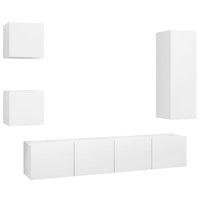 Set di Mobili Porta TV 5 pz Bianco in Legno Multistrato 3078696