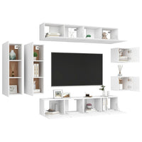 Set Mobile TV 8 pz Bianco in Truciolato 3078705