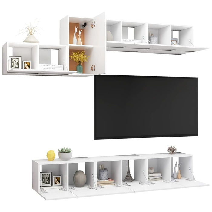 Set Mobile TV 7 pz Bianco in Truciolato cod mxl 65533