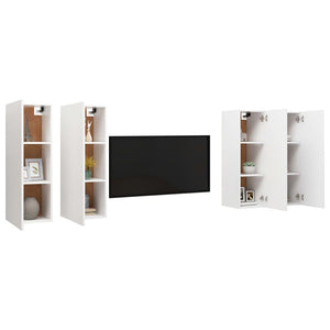 Mobili TV 2 pz Bianchi 30,5x30x90 cm in Truciolato 3078741