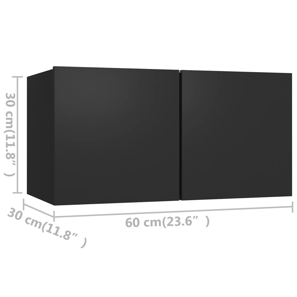 Mobili TV 4 pz Neri 60x30x30 cm in Truciolato cod mxl 17308