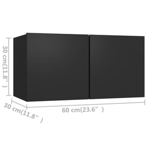 Mobili TV 4 pz Neri 60x30x30 cm in Truciolato cod mxl 17308