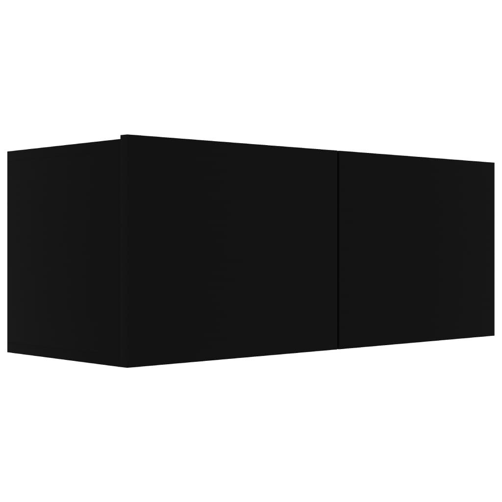 Mobili TV 4 pz Nero 80x30x30 cm in Truciolato cod mxl 11495