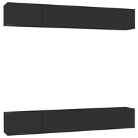 Mobili TV 4 pz Nero 100x30x30 cm in Truciolato 3078746