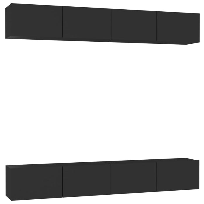 Mobili TV 4 pz Nero 100x30x30 cm in Truciolato 3078746