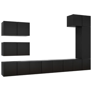 Set Mobile TV 8 pz Nero in Truciolato 3078821