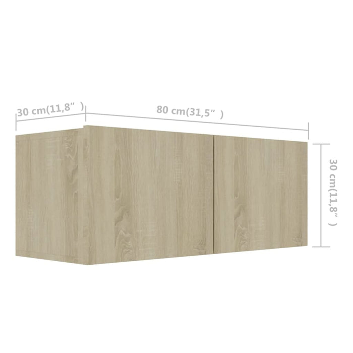 Mobili TV 4 pz Rovere Sonoma 80x30x30 cm in Truciolato 3078955