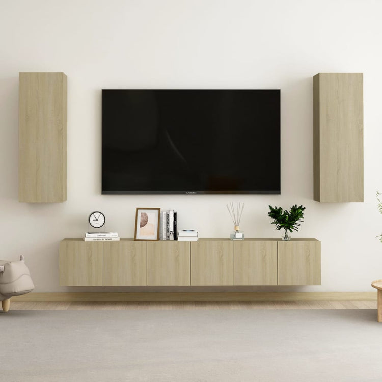 Set Porta TV 5 pz Rovere Sonoma in Truciolato cod mxl 34046