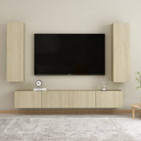 Set Porta TV 4 pz Rovere Sonoma in Truciolato cod mxl 33822