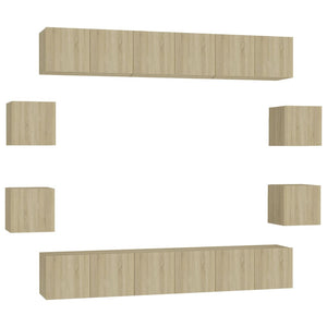 Set Porta TV 10 pz Rovere Sonoma in Truciolato 3078962