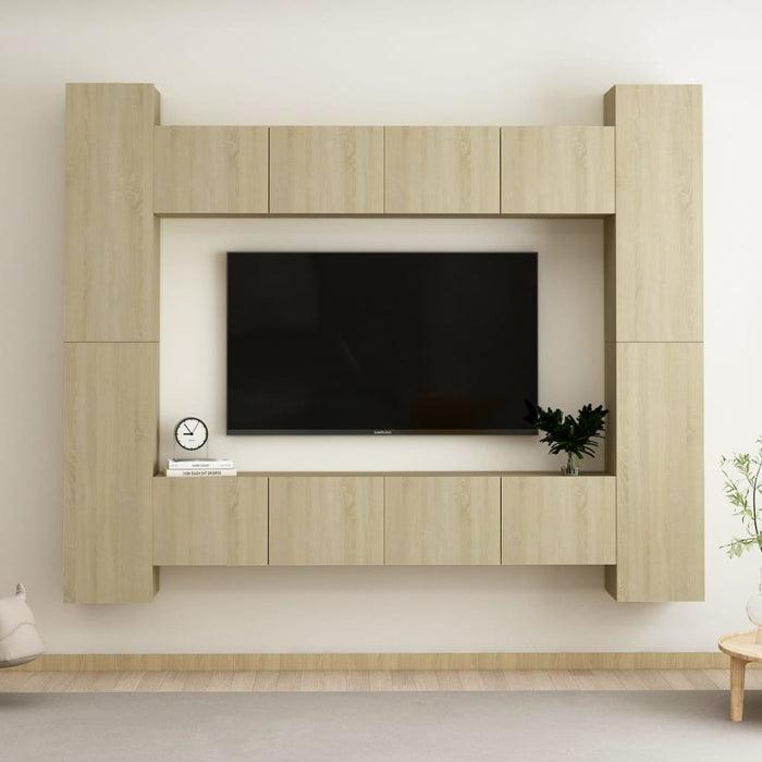 Set Porta TV 8 pz Rovere Sonoma in Truciolato cod mxl 11717