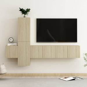 Set Mobili TV 5 pz Rovere Sonoma in Truciolato cod mxl 71354