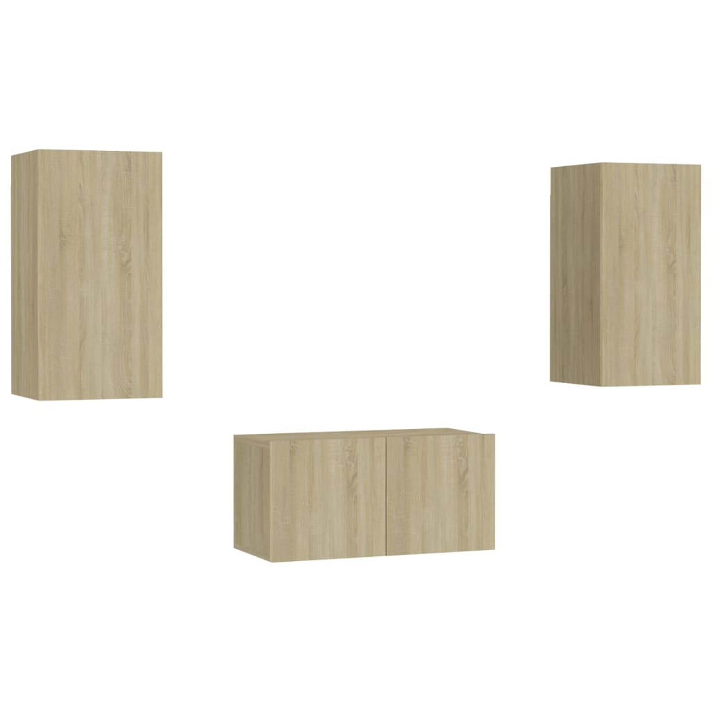 Set Mobili TV 3 pz Rovere Sonoma in Truciolato cod mxl 33902