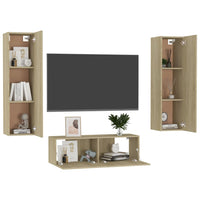 Set Porta TV 3 pz Rovere Sonoma in Truciolato 3078974