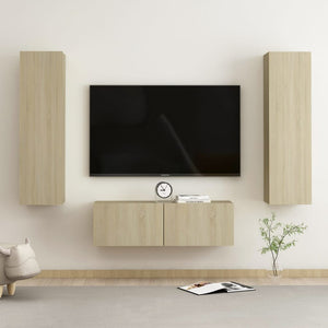 Set Porta TV 3 pz Rovere Sonoma in Truciolato 3078974