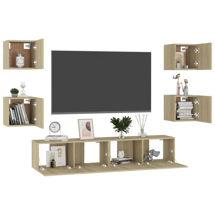 Set Porta TV 6 pz Rovere Sonoma in Truciolato cod mxl 11716