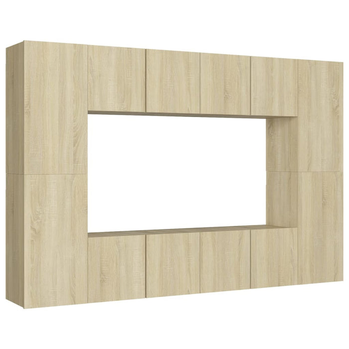 Set di Mobili Porta TV 8 pz Rovere Sonoma in Legno Multistratocod mxl 96869