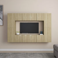 Set di Mobili Porta TV 8 pz Rovere Sonoma in Legno Multistratocod mxl 96869