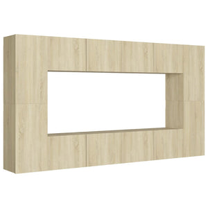 Set Porta TV 8 pz Rovere Sonoma in Truciolato 3078984