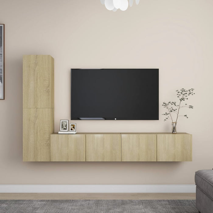 Set Porta TV 4 pz Rovere Sonoma in Truciolato cod mxl 34015