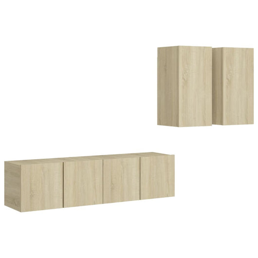 Set Mobili TV 4 pz Rovere Sonoma in Truciolato 3079000