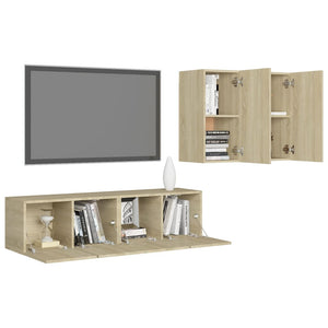 Set Mobili TV 4 pz Rovere Sonoma in Truciolato 3079000