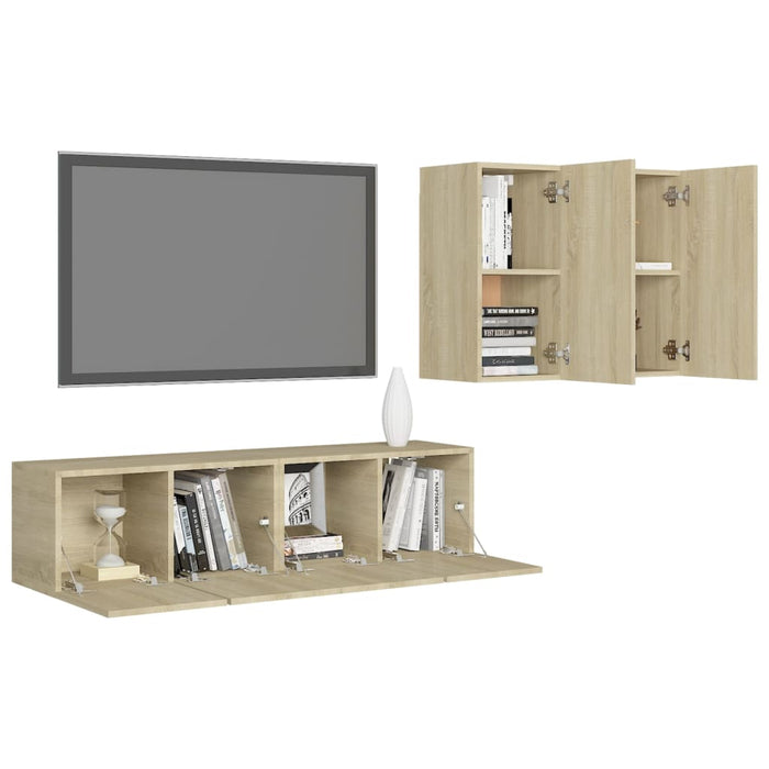 Set Mobili TV 4 pz Rovere Sonoma in Truciolato 3079000