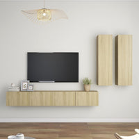 Set Porta TV 4 pz Rovere Sonoma in Truciolato cod mxl 33834