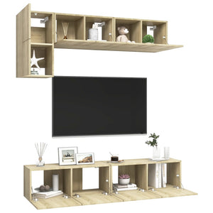 Set Porta TV 5 pz Rovere Sonoma in Truciolato cod mxl 53999