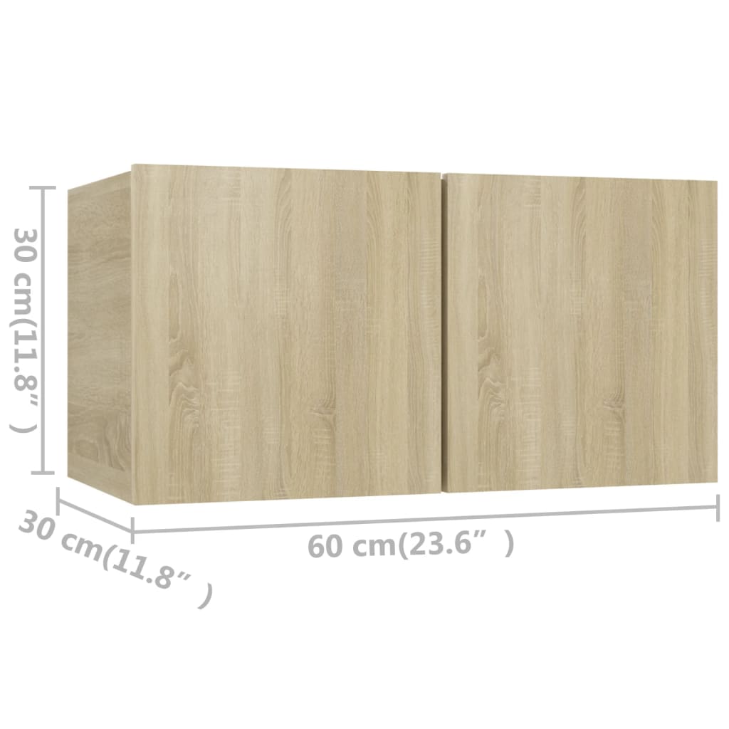 Set di Mobili Porta TV 4 pz Rovere Sonoma in Legno Multistrato 3079025