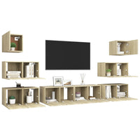 Set Porta TV 8 pz Rovere Sonoma in Truciolato 3079029