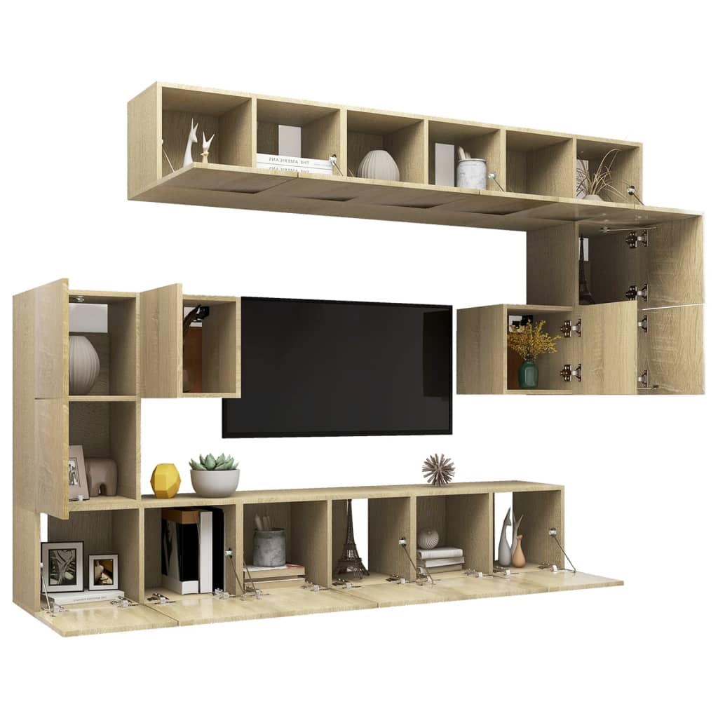 Set Porta TV 10 pz Rovere Sonoma in Truciolato cod mxl 17366