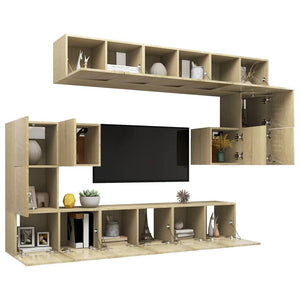 Set Porta TV 10 pz Rovere Sonoma in Truciolato cod mxl 17366