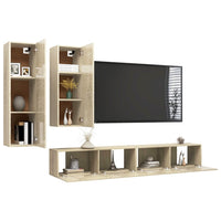 Set Porta TV 4 pz Rovere Sonoma in Truciolato 3079048