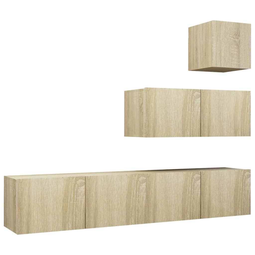 Set Porta TV 4 pz Rovere Sonoma in Truciolato cod mxl 12969