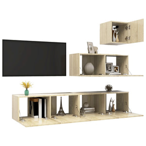 Set Porta TV 4 pz Rovere Sonoma in Truciolato cod mxl 12969