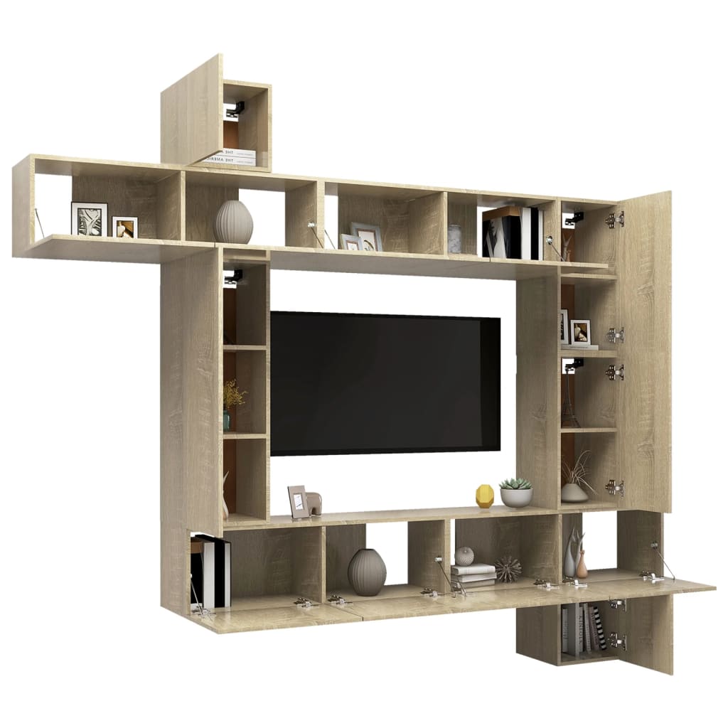 Set Mobili TV 9 pz Rovere Sonoma in Truciolato cod mxl 33903